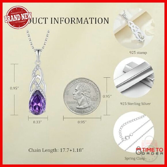 Sterling Silver Celtic Knot Infinity Necklace with Birthstone Pendant